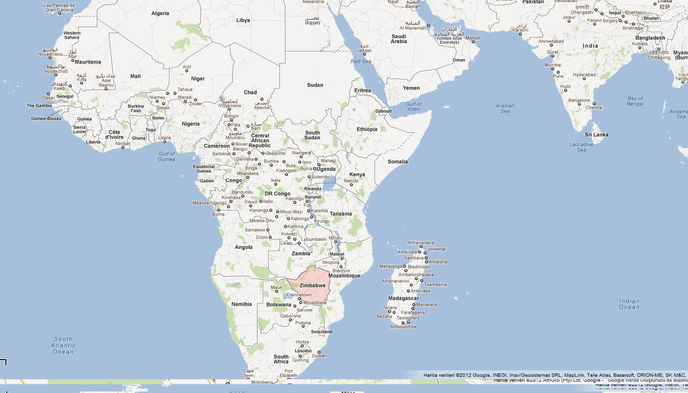 karte von simbabwe afrika